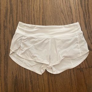 White Lululemon Athletic Shorts